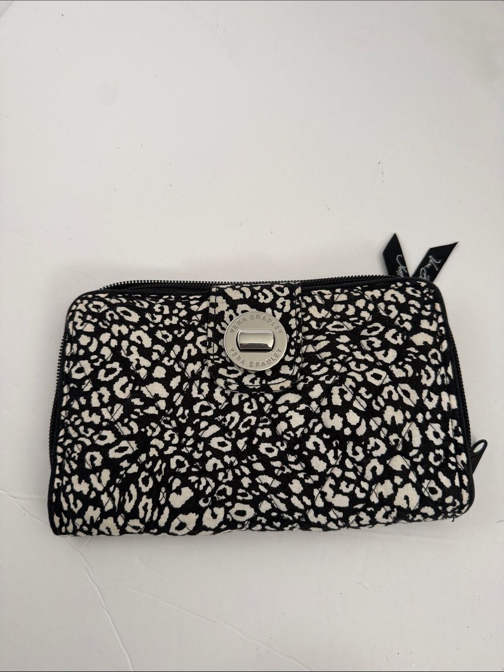 Vera Bradley Black & White Patterned Quilted Zip Wallet